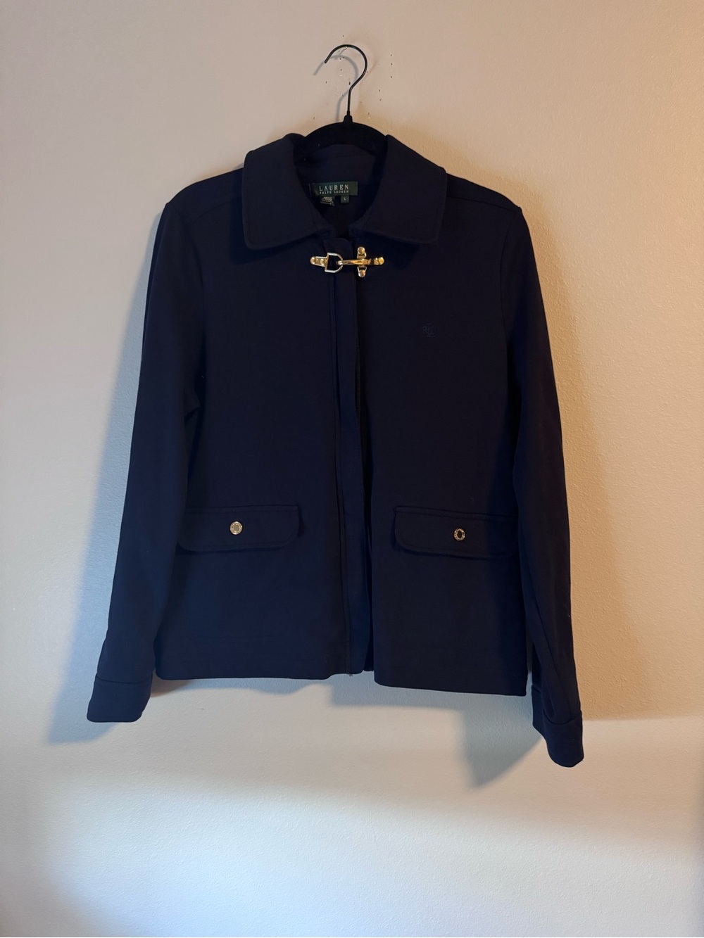 Lauren Ralph Lauren Navy Women's Jacket with Gold Hardware